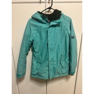 686 Authentic infiDRY 10K Snowboard Jacket Teal Sherpa Lined Womens Small